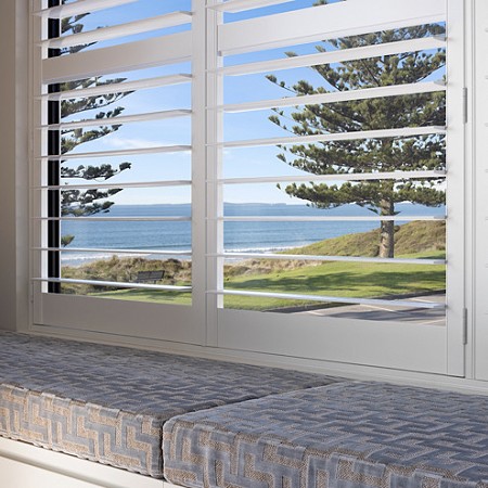 Shutters here on Marine Pde create privacy and a beautiful space
