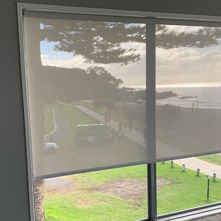 Betta Sunscreen Blinds provide privacy at Mount Maunganui Surf Lifesaving Club
